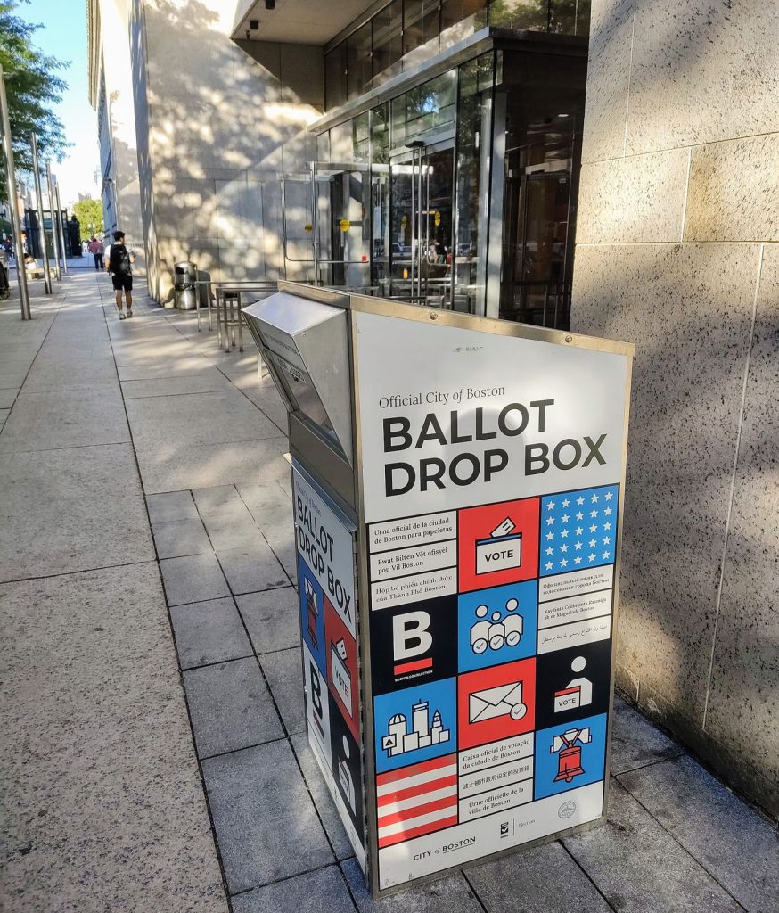A ballot being cast